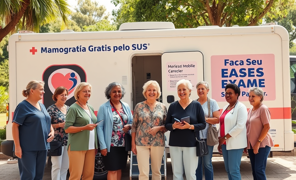 Imagem representativa do exame de mamografia gratuito oferecido pelo SUS, destacando a importância da saúde da mulher.