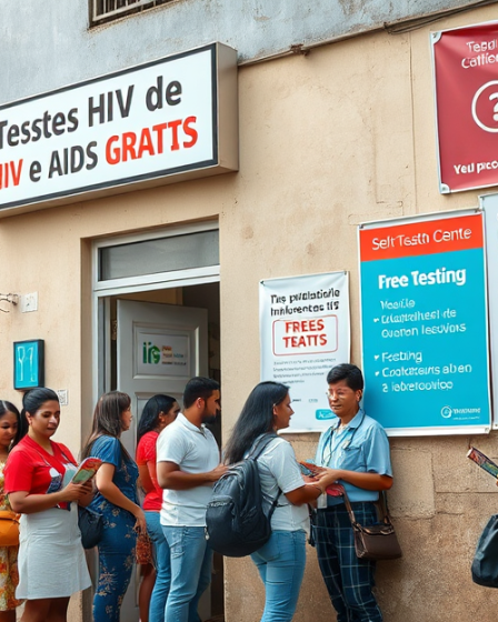 Imagem de um local de teste gratuito de HIV e Aids, destacando a importância da detecção precoce e do sigilo no processo.