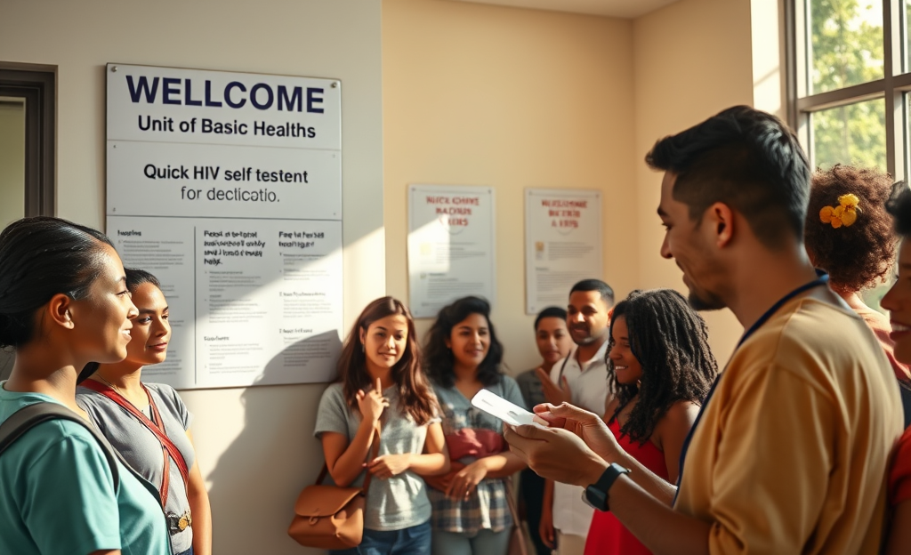 Imagem representativa de um teste de HIV gratuito em uma unidade de saúde.