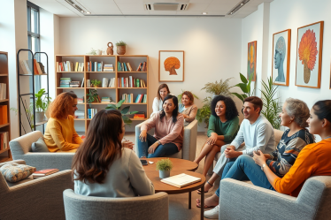 Imagem representativa de sessões de psicoterapia em clínicas-escola oferecendo apoio psicológico gratuito.
