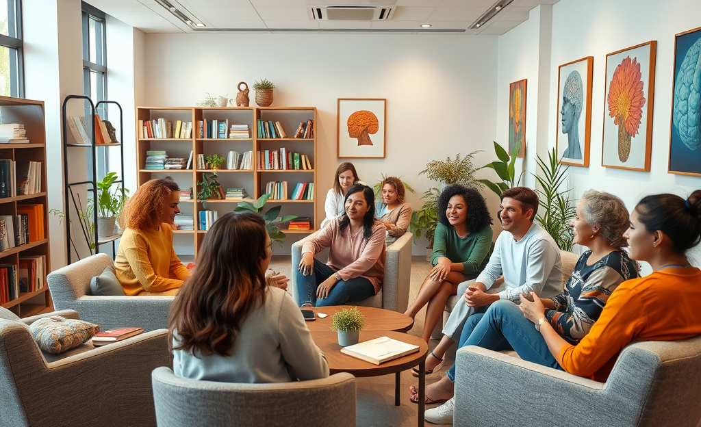 Imagem representativa de sessões de psicoterapia em clínicas-escola oferecendo apoio psicológico gratuito.