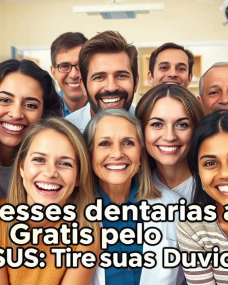 Pessoa sorrindo após receber próteses dentárias gratuitas pelo SUS.