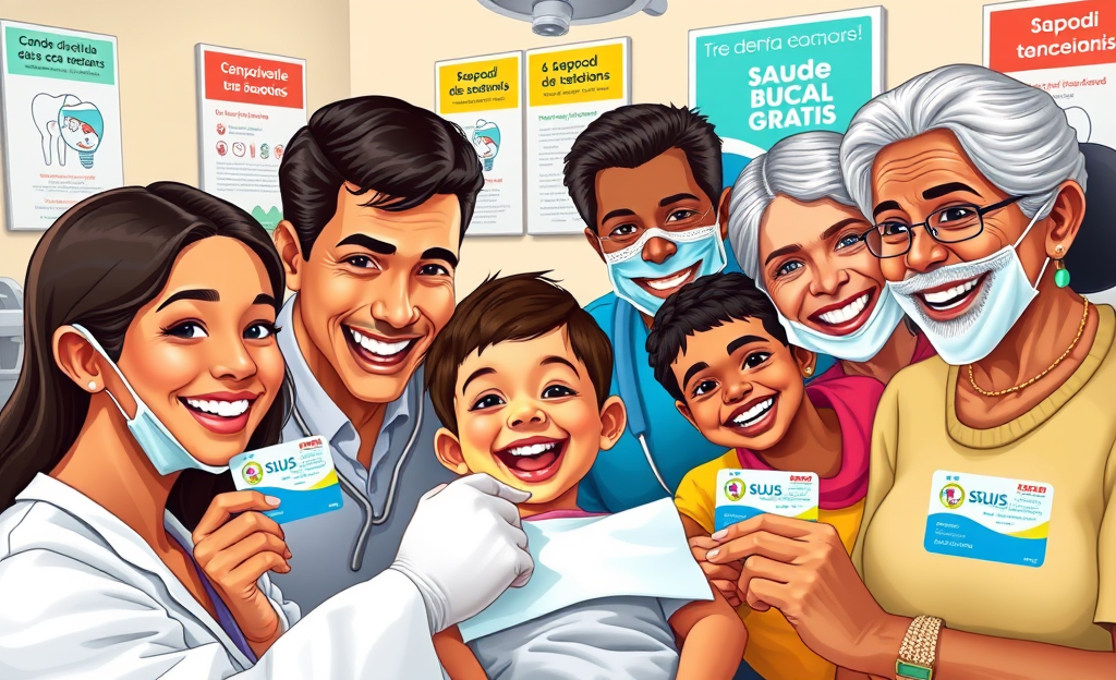 Imagem ilustrativa sobre o programa de Saúde Bucal Grátis do SUS para a família.
