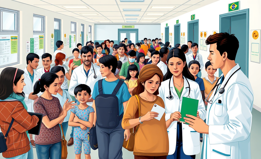 Imagem ilustrativa sobre a internação hospitalar gratuita no Brasil, destacando o acesso aos serviços de saúde pública.