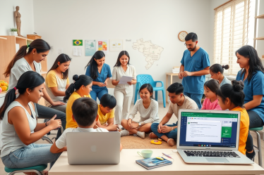 Imagem relacionada à terapia ocupacional gratuita no Brasil, mostrando profissionais ajudando pacientes em reabilitação.