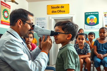 Imagem que ilustra o atendimento oftalmológico gratuito, destacando a importância da saúde ocular no Brasil.