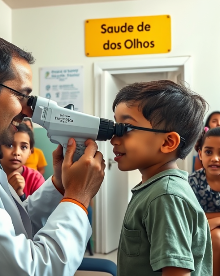 Imagem que ilustra o atendimento oftalmológico gratuito, destacando a importância da saúde ocular no Brasil.