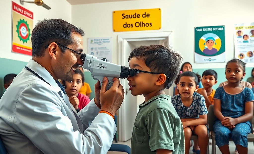 Imagem que ilustra o atendimento oftalmológico gratuito, destacando a importância da saúde ocular no Brasil.
