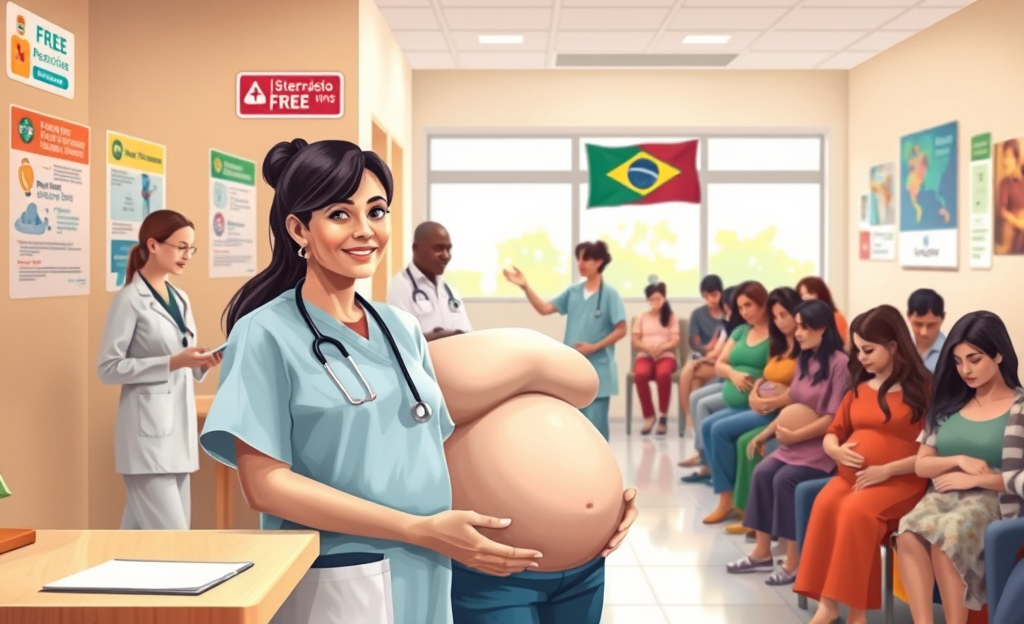 Imagem representativa da assistência a gestantes gratuita, destacando os serviços de saúde disponíveis no Brasil.