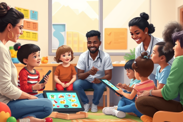 Imagem representativa da terapia da fala gratuita, mostrando profissionais ajudando pessoas com dificuldades de comunicação.