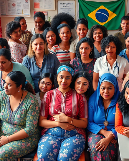 Mulheres recebendo atendimentos de saúde gratuitos no Brasil.