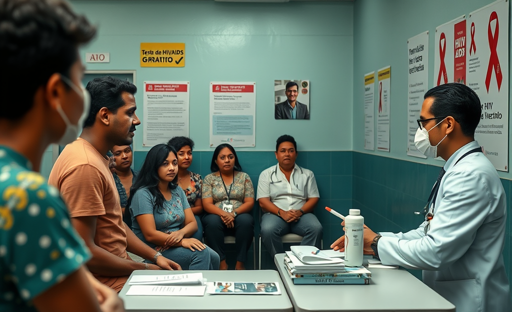 Teste de HIV/AIDS gratuito disponível em clínica pública autorizada.