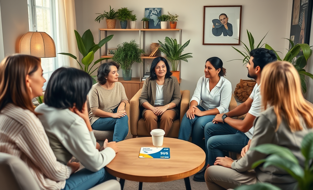 Imagem representativa do atendimento psicológico gratuito oferecido pelo SUS com psicólogos especialistas.