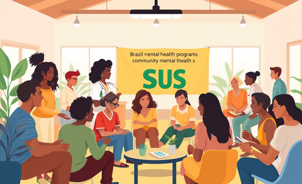 Imagem ilustrativa do Programa de Saúde Mental gratuito pelo SUS com terapias de grupo e individuais.