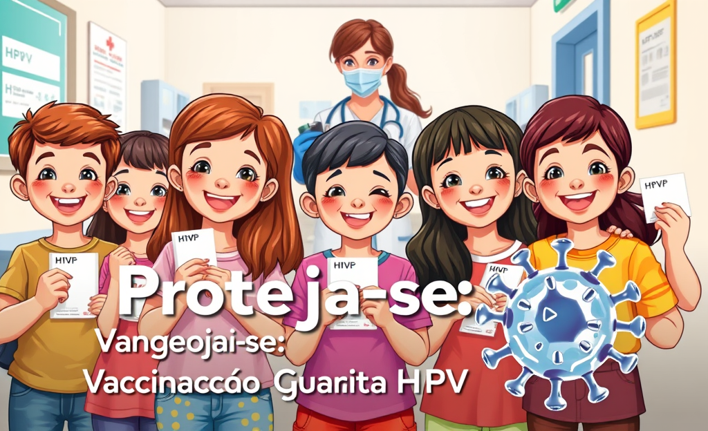 Imagem ilustrativa da vacinação gratuita contra HPV, destacando a importância da proteção e do certificado.